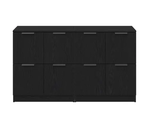 Sānu Skapji 2Gab Melna Ozolkoka 60X30X70 Cm Inženierijas Koks Vidaxl