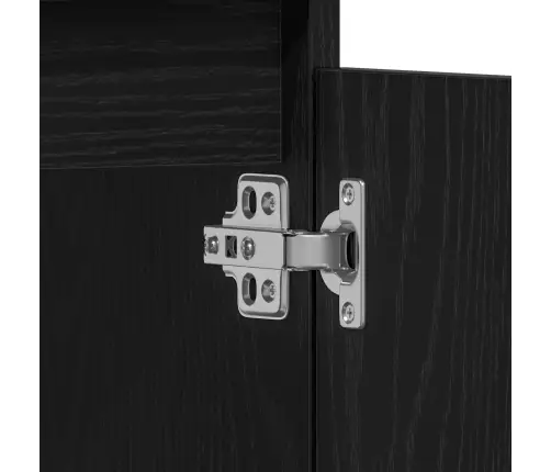 3 Daļu Vannasistabas Mēbeļu Komplekts Melnā Ozolkoka Inženierijas Koka Vidaxl