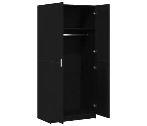 Skapis Melna Ozola 80X51X180 Cm Inženierijas Koks Vidaxl