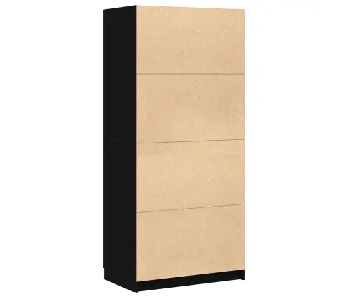 Skapis Melna Ozola 80X51X180 Cm Inženierijas Koks Vidaxl