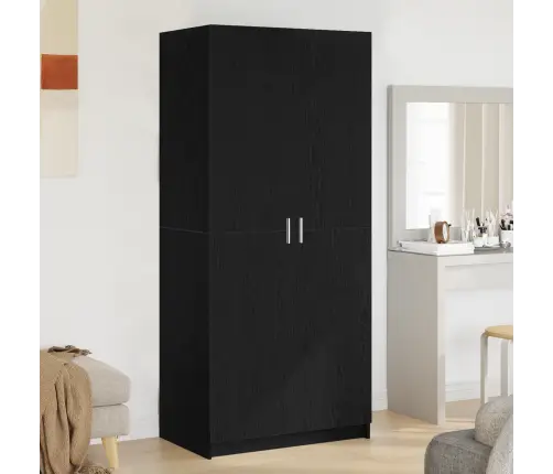 Skapis Melna Ozola 80X51X180 Cm Inženierijas Koks Vidaxl