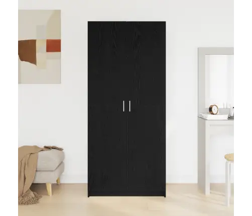 Skapis Melna Ozola 80X51X180 Cm Inženierijas Koks Vidaxl