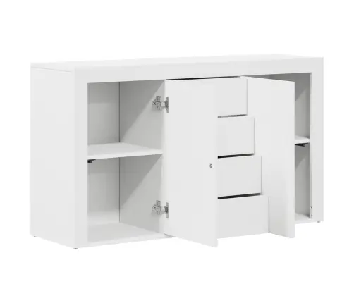 Puse Ar Atvilktni Balts 120 X 36 X 69 Cm Inženierijas Koks Vidaxl