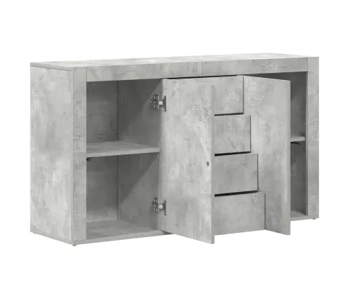 Sānu Galds Betona Pelēks Inženierijas Koks 120 X 36 X 69 Cm Vidaxl