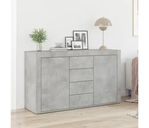 Sānu Galds Betona Pelēks Inženierijas Koks 120 X 36 X 69 Cm Vidaxl