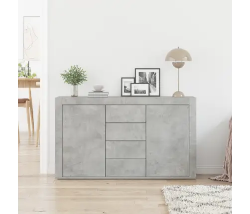 Sānu Galds Betona Pelēks Inženierijas Koks 120 X 36 X 69 Cm Vidaxl