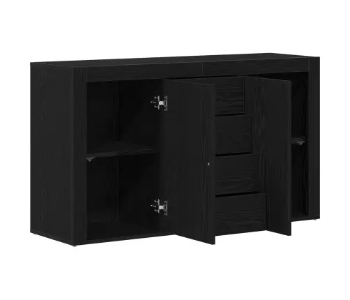 Bufete Melns Ozols Inženierijas Koks 120 X 36 X 69 Cm Uzglabāšana Vidaxl