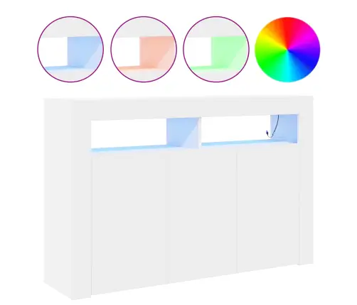 Baltais Sidebords Balts Inženierijas Koksne 116 X 30 X 75 Cm Vidaxl