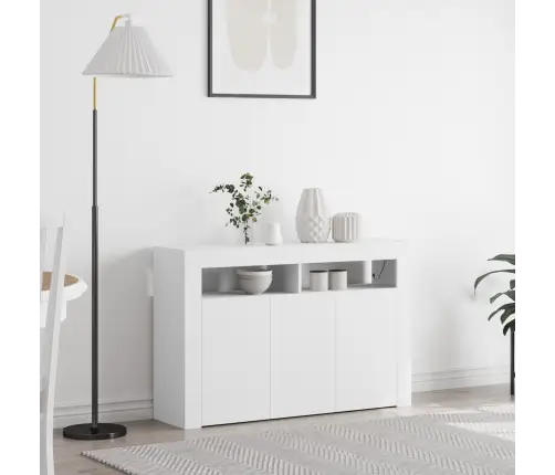 Baltais Sidebords Balts Inženierijas Koksne 116 X 30 X 75 Cm Vidaxl