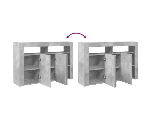 Kumode Betona Pelēka Inženieru Koks 116 X 30 X 75 Cm Vidaxl