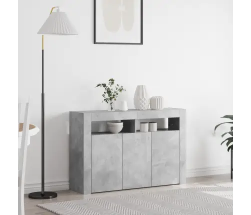 Kumode Betona Pelēka Inženieru Koks 116 X 30 X 75 Cm Vidaxl