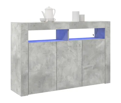 Kumode Betona Pelēka Inženieru Koks 116 X 30 X 75 Cm Vidaxl