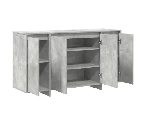 Betona Pelēks Sānu Galds Betona Pelēks Inženierijas Koks Vidaxl