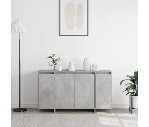 Betona Pelēks Sānu Galds Betona Pelēks Inženierijas Koks Vidaxl