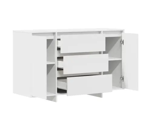 Sānu Galds Balts 120X41X75 Cm Inženierijas Koks Vidaxl