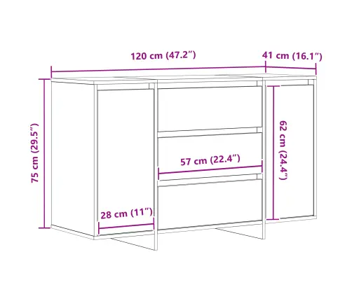 Bufete Melna 120X41X75 Cm Inženierijas Koks Vidaxl