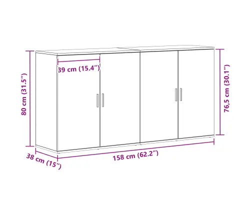 Sīkstāgi 2 Gab Old Wood 79X38X80 Cm Inženierijas Koks Vidaxl