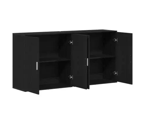 Sideboards 2 Gabali Melns Ozols 79X38X80 Cm Inženierijas Koks Vidaxl