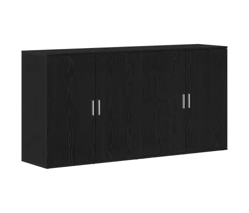 Sideboards 2 Gabali Melns Ozols 79X38X80 Cm Inženierijas Koks Vidaxl