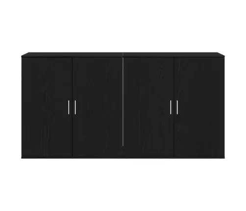 Sideboards 2 Gabali Melns Ozols 79X38X80 Cm Inženierijas Koks Vidaxl