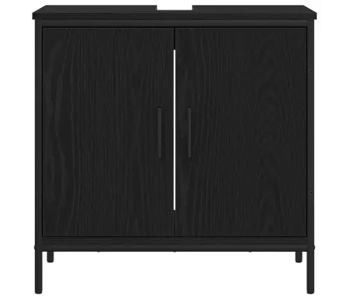 3 Daļu Vannasistabas Mēbeļu Komplekts Melnā Ozola Inženierijas Kokā Vidaxl