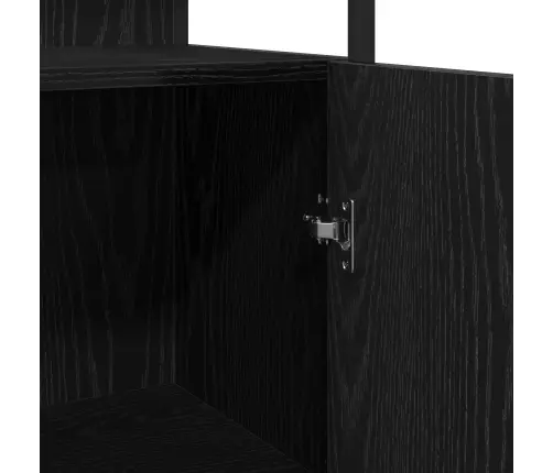 4 Daļu Vannasistabas Mēbeļu Komplekts Melnā Ozola Inženierijas Kokā Vidaxl