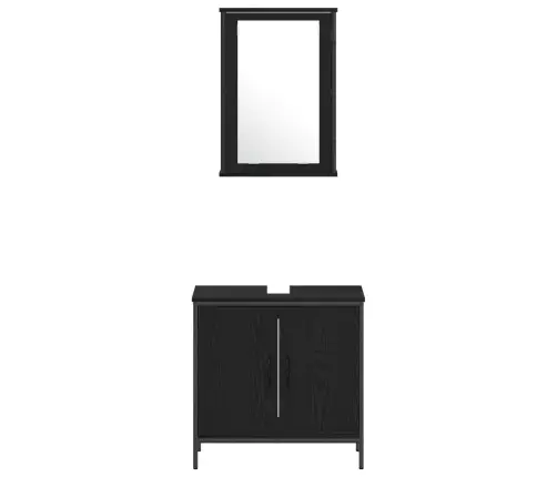 4 Daļu Vannasistabas Mēbeļu Komplekts Melnā Ozolā Ar Inženierijas Koku Vidaxl