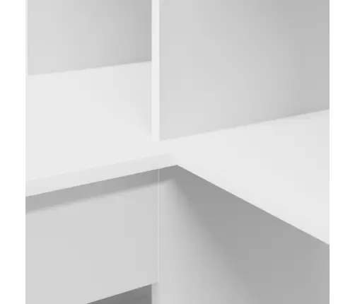 Stūra Rakstāmgalds Ar Plauktu Ar Uzglabāšanu Balts Standarta Vidaxl