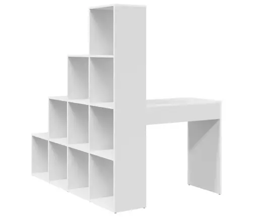 Stūra Rakstāmgalds Ar Plauktu Ar Uzglabāšanu Balts Standarta Vidaxl