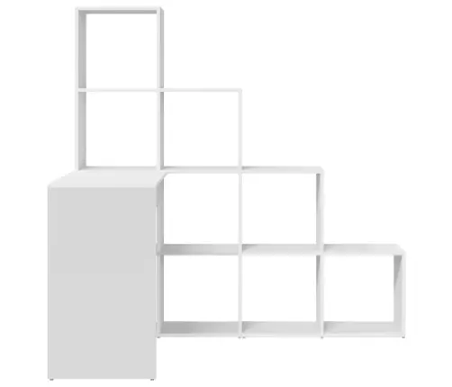 Stūra Rakstāmgalds Ar Plauktu Ar Uzglabāšanu Balts Standarta Vidaxl