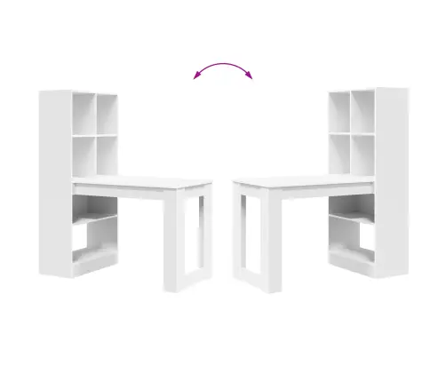 Galds Balts 122 X 67 X 145 Cm Inženieru Koks Un Šķembu Plāksne Vidaxl