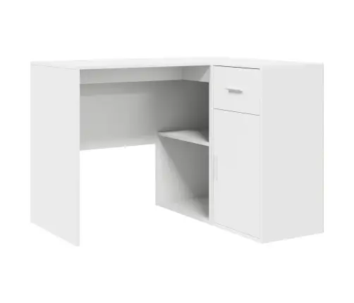 Stūra Galds Balts 102X88X75 Cm Inženierijas Koks Vidaxl