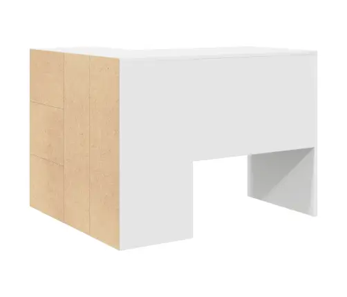 Stūra Galds Balts 102X88X75 Cm Inženierijas Koks Vidaxl