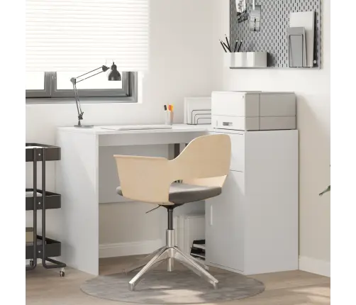 Stūra Galds Balts 102X88X75 Cm Inženierijas Koks Vidaxl