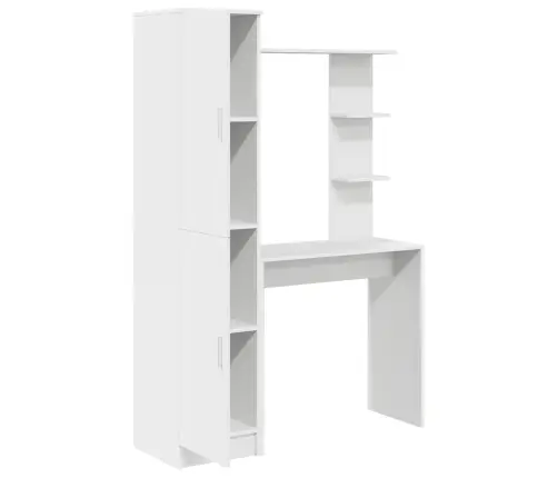 Galds Ar Uzglabāšanu, Balts, Inženierijas Koks Vidaxl