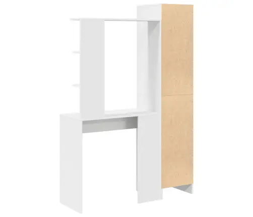 Galds Ar Uzglabāšanu, Balts, Inženierijas Koks Vidaxl