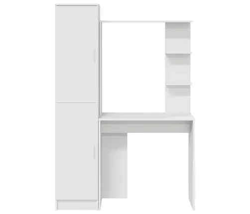 Galds Ar Uzglabāšanu, Balts, Inženierijas Koks Vidaxl