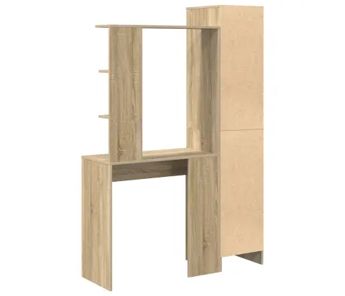 Galds Ar Uzglabāšanu 2 Pcs Sonoma Ozols 78.5 X 37 X 154.5 Cm Vidaxl