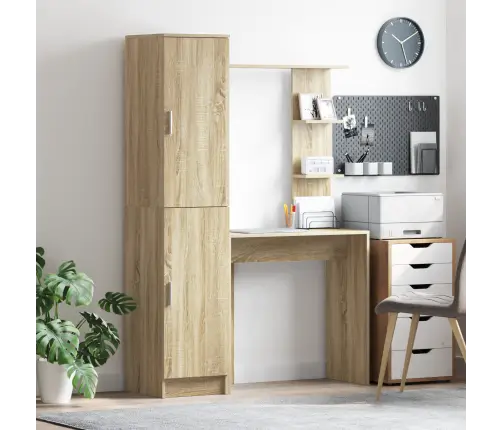 Galds Ar Uzglabāšanu 2 Pcs Sonoma Ozols 78.5 X 37 X 154.5 Cm Vidaxl