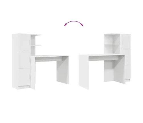 Galds Ar Uzglabāšanu Ar Plauktu 2 Pcs Balts 102 X 50 X 124 Cm Vidaxl