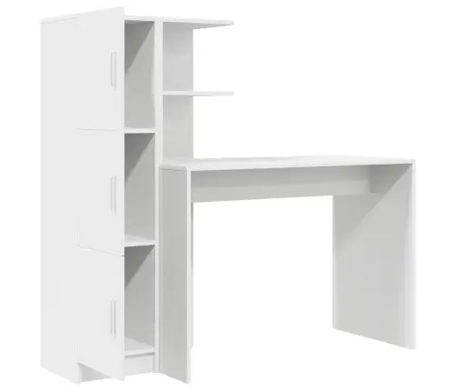 Galds Ar Uzglabāšanu Ar Plauktu 2 Pcs Balts 102 X 50 X 124 Cm Vidaxl