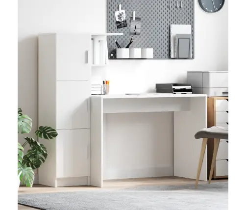 Galds Ar Uzglabāšanu Ar Plauktu 2 Pcs Balts 102 X 50 X 124 Cm Vidaxl