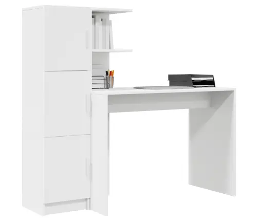 Galds Ar Uzglabāšanu Ar Plauktu 2 Pcs Balts 102 X 50 X 124 Cm Vidaxl