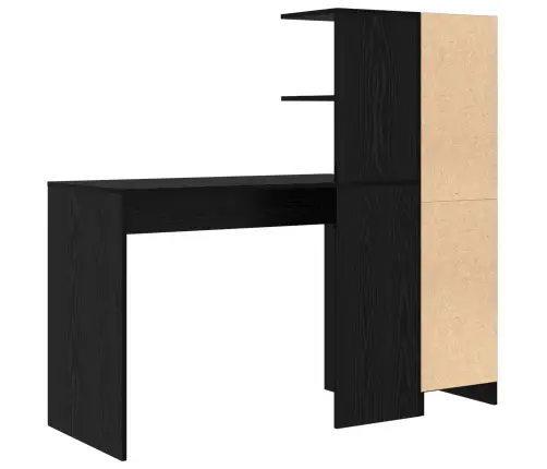 Galds Ar Uzglabāšanu 2 Pcs Melns Ozols 102 X 50 X 124 Cm Vidaxl