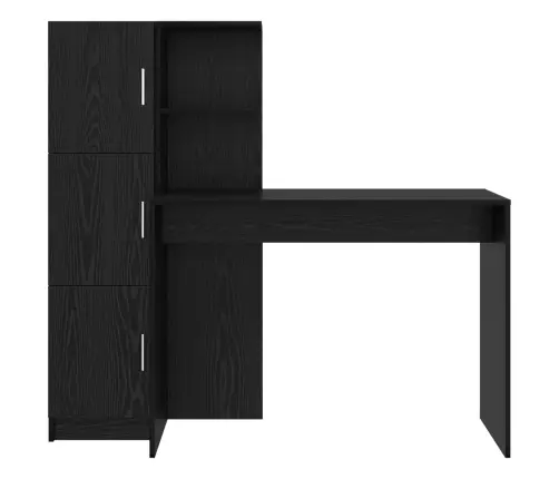 Galds Ar Uzglabāšanu 2 Pcs Melns Ozols 102 X 50 X 124 Cm Vidaxl