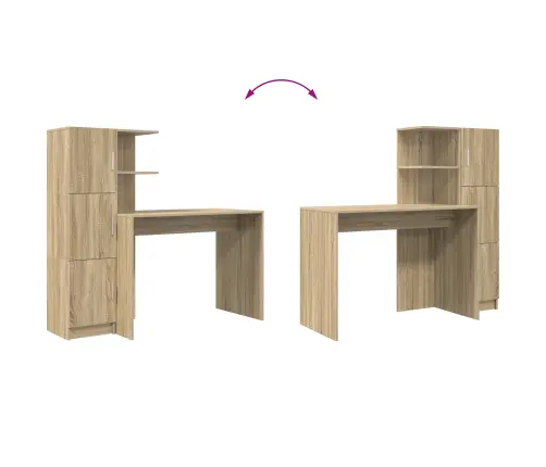 Galds Ar Uzglabāšanu 2 Pcs Sonoma Ozols 102 X 50 X 124 Cm Vidaxl