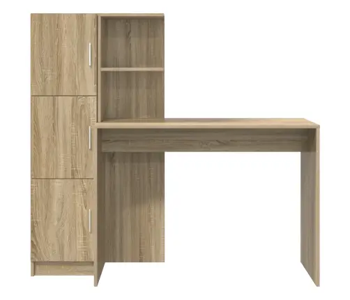 Galds Ar Uzglabāšanu 2 Pcs Sonoma Ozols 102 X 50 X 124 Cm Vidaxl