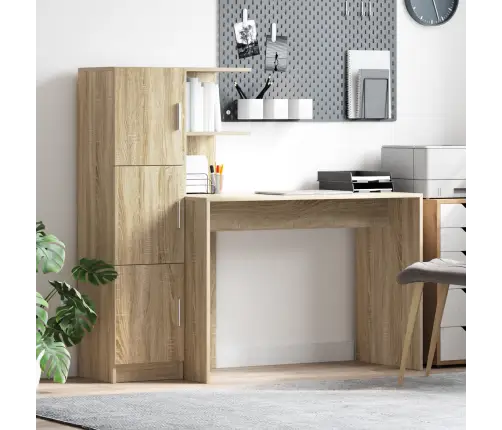 Galds Ar Uzglabāšanu 2 Pcs Sonoma Ozols 102 X 50 X 124 Cm Vidaxl