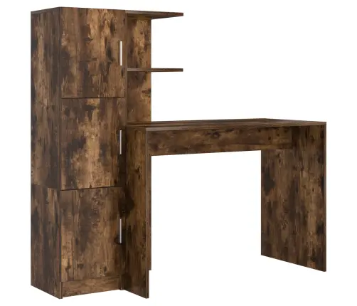 Galds Ar Uzglabāšanu 2 Pcs Dūmaka Ozols 102 X 50 X 124 Cm Vidaxl