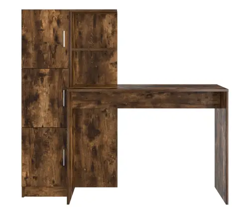 Galds Ar Uzglabāšanu 2 Pcs Dūmaka Ozols 102 X 50 X 124 Cm Vidaxl